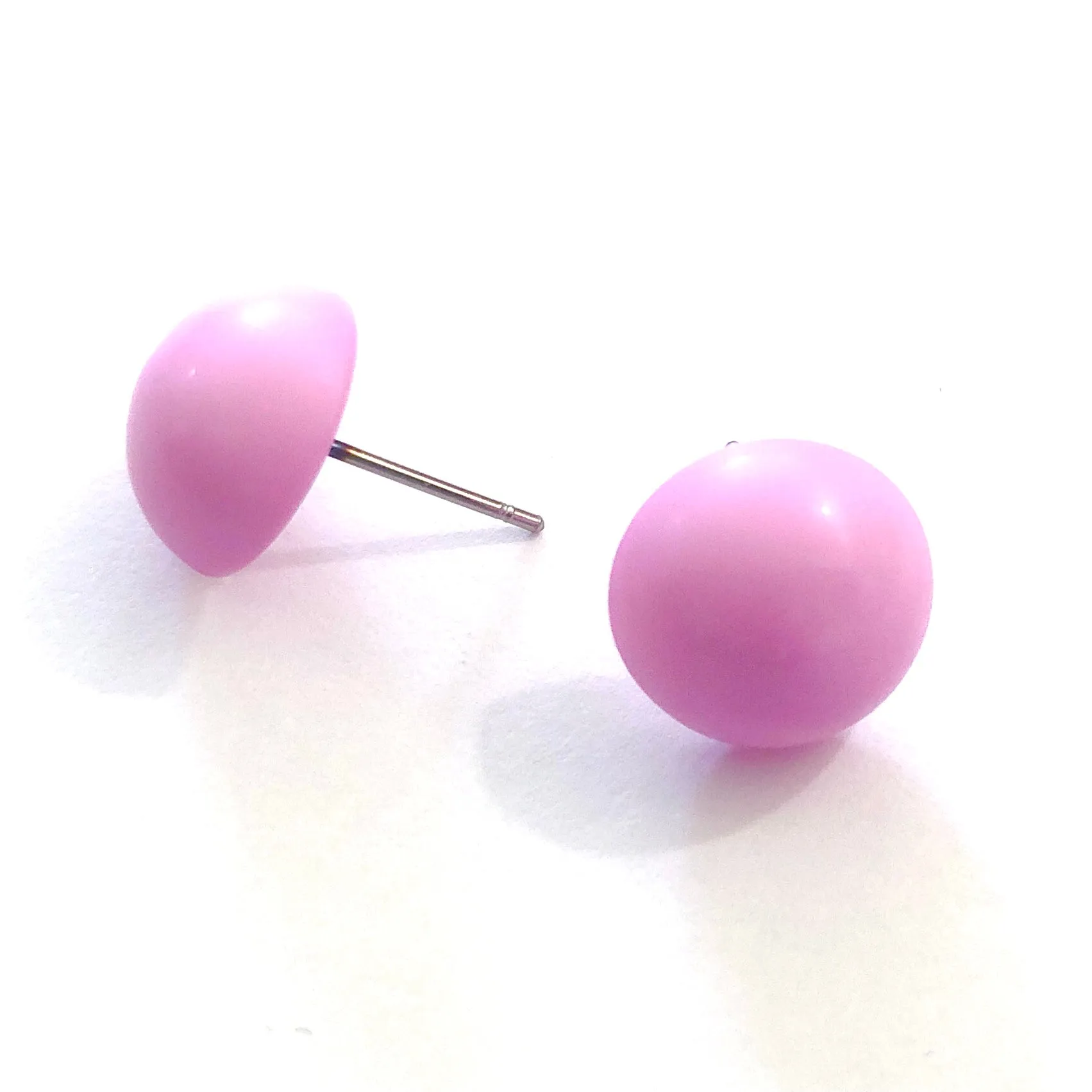 Pink Retro Button Stud Earrings