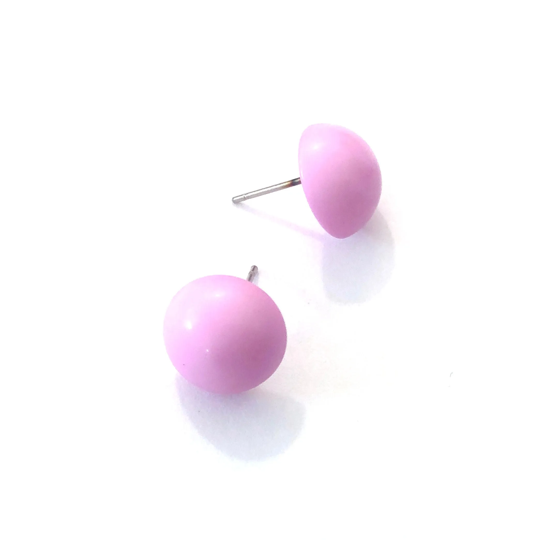 Pink Retro Button Stud Earrings