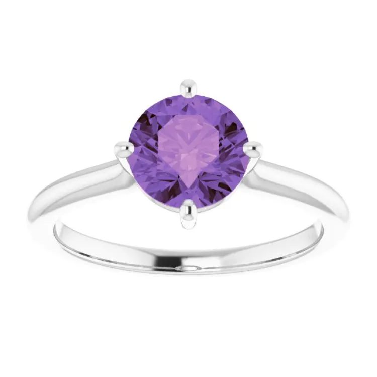 Platinum Natural Amethyst Ring