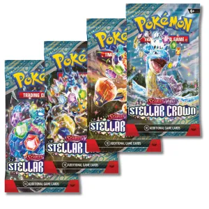 Pokemon Scarlet & Violet Stellar Crown Art Bundle (4 Booster Packs)