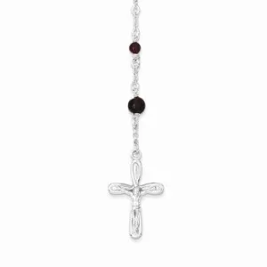 Polished Garnet Stone Rosary Necklace