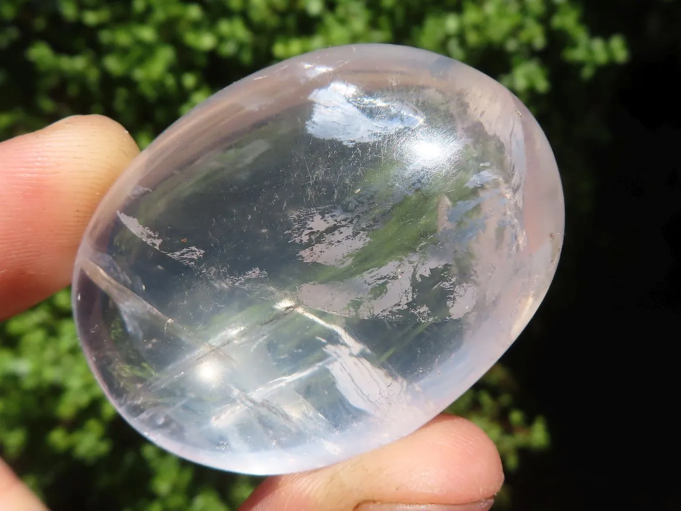 Polished Girasol Pearl Quartz Galet / Palm Stones x 13 From Ambatondrazaka, Madagascar