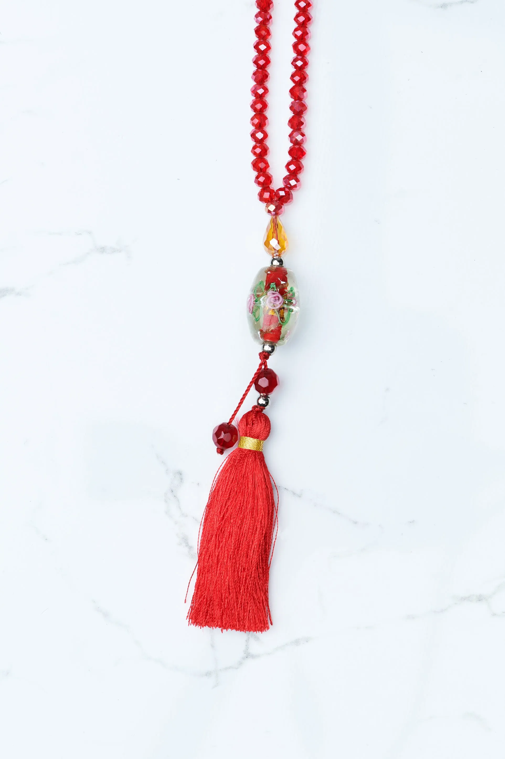 Red Tassel Necklace