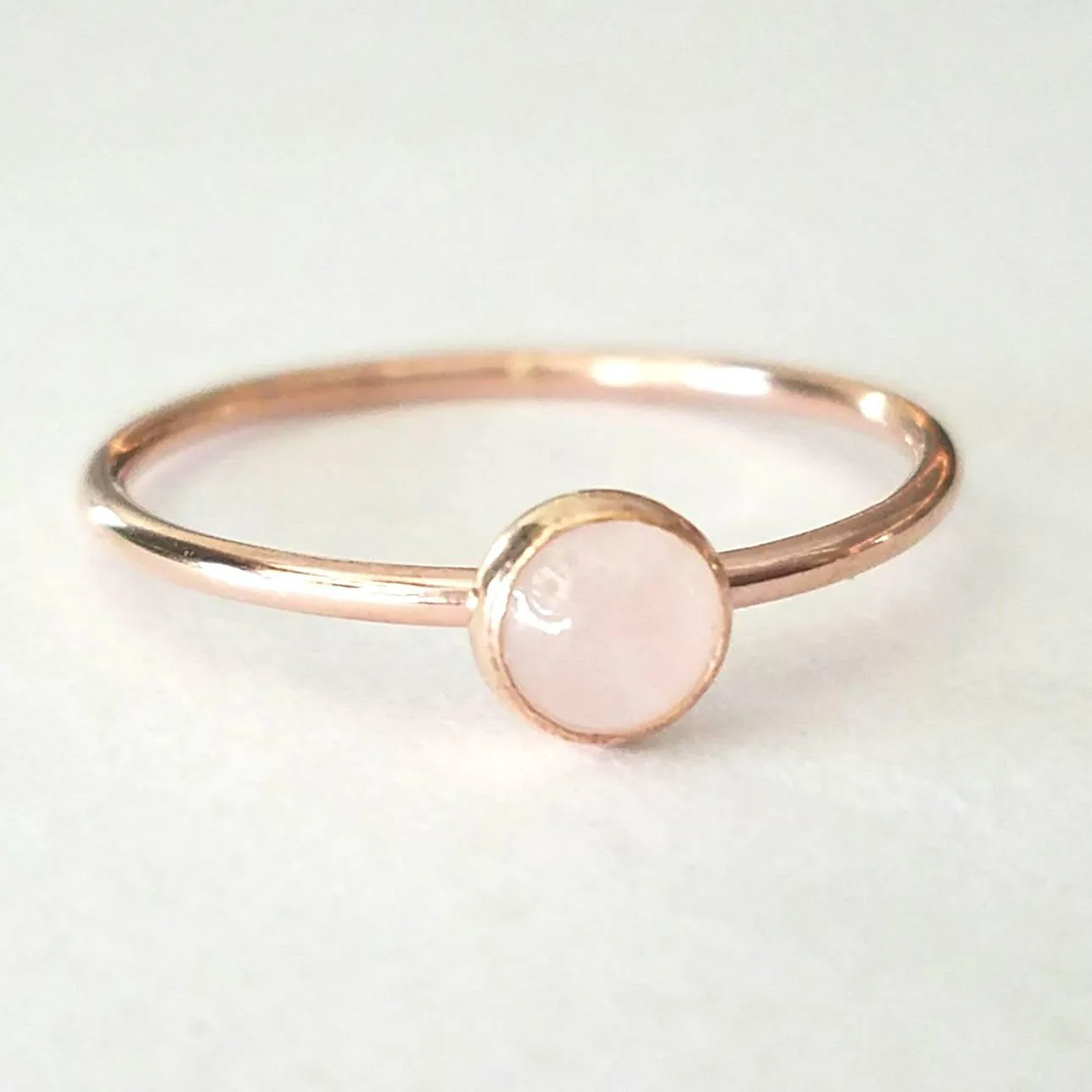 Rose Quartz Ring in 14k Rose Gold Filled