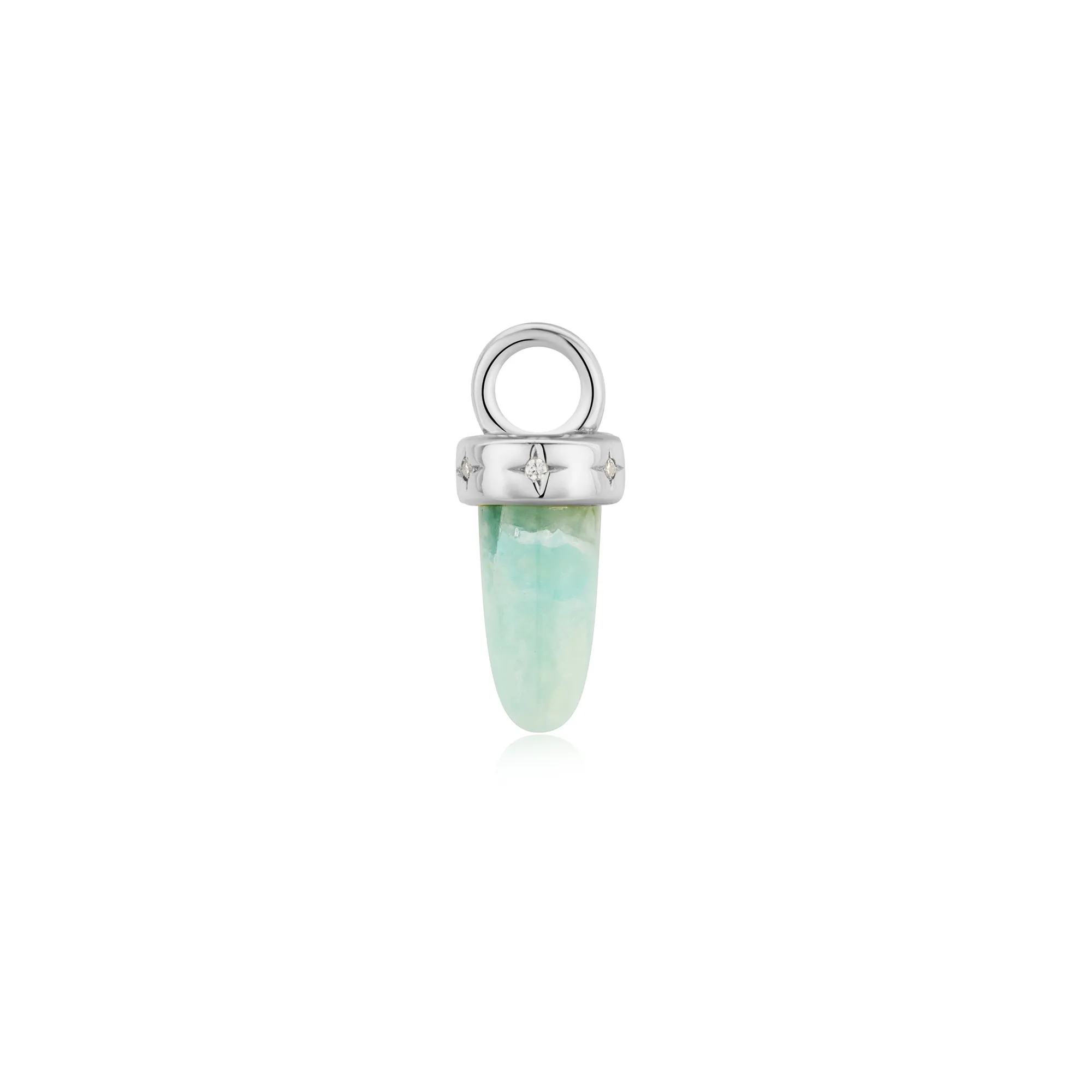 Silver Amazonite Drop Earring Charm