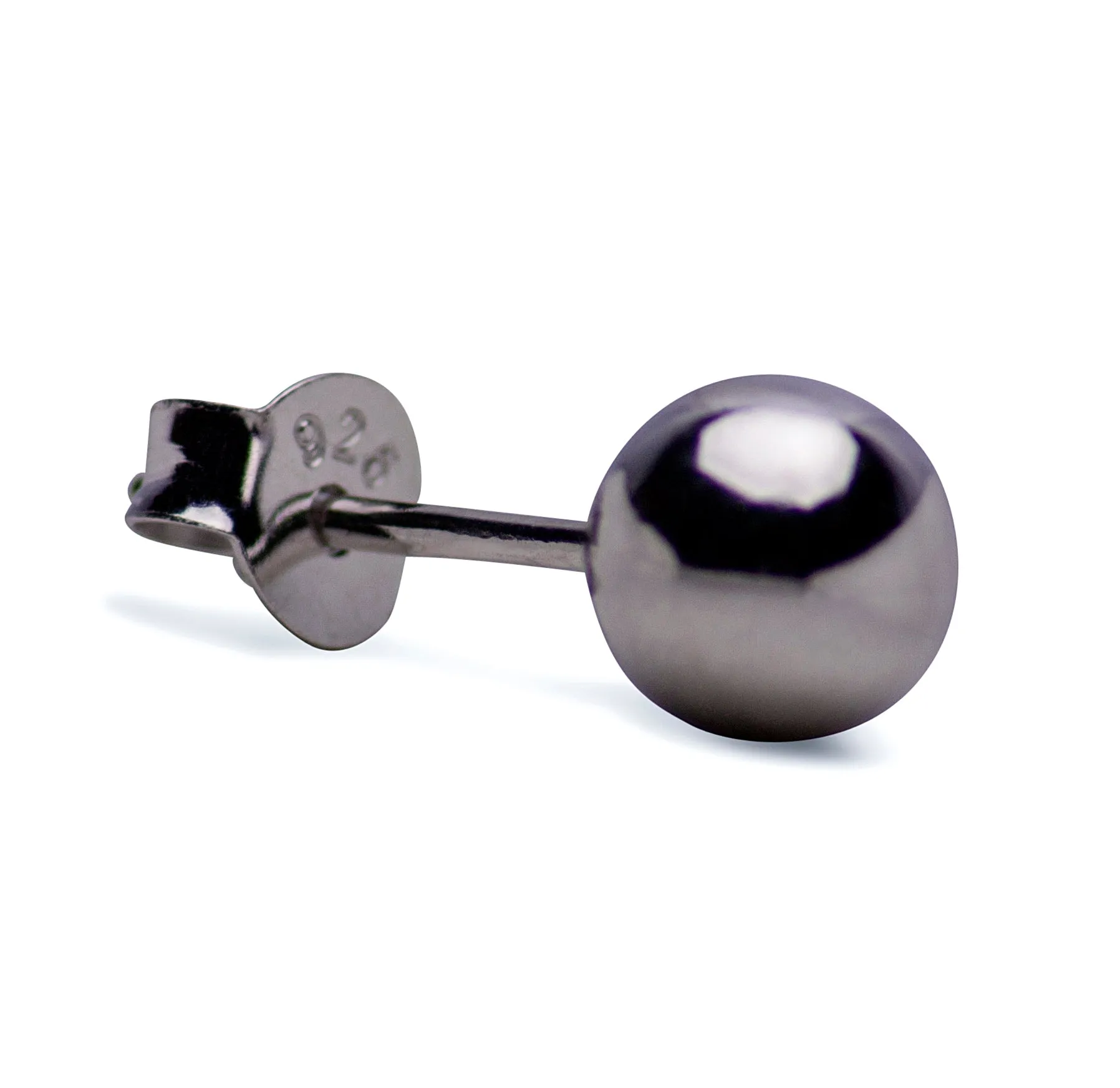 Silver Ball Stud Earrings 6 mm