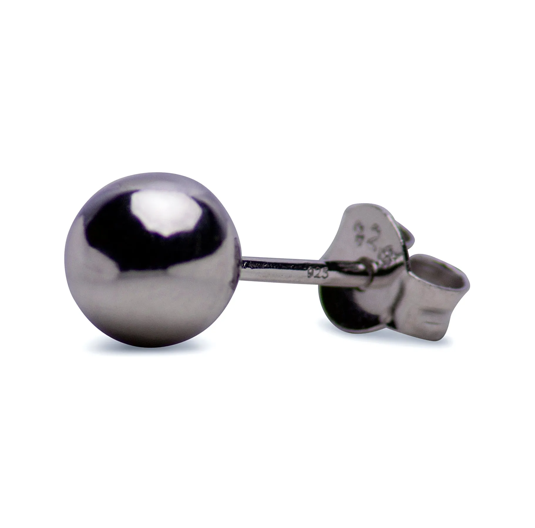 Silver Ball Stud Earrings 6 mm