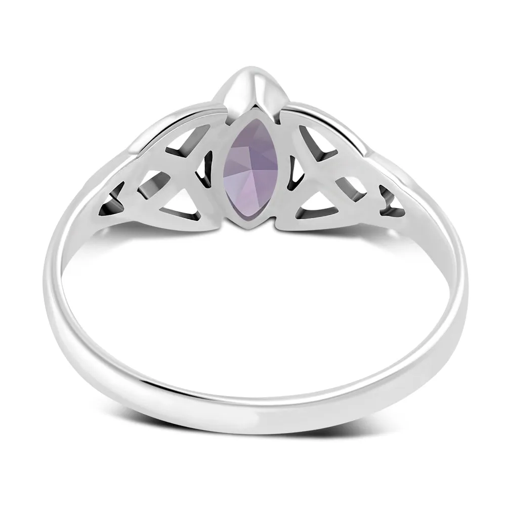 Silver Celtic Ring set w/ Amethyst Stone