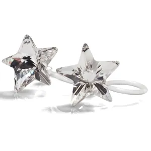 Star Swarovski crystal invisible clip on stud earrings