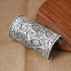 Teejh Harshali Silver Oxidised Cuff Bracelet