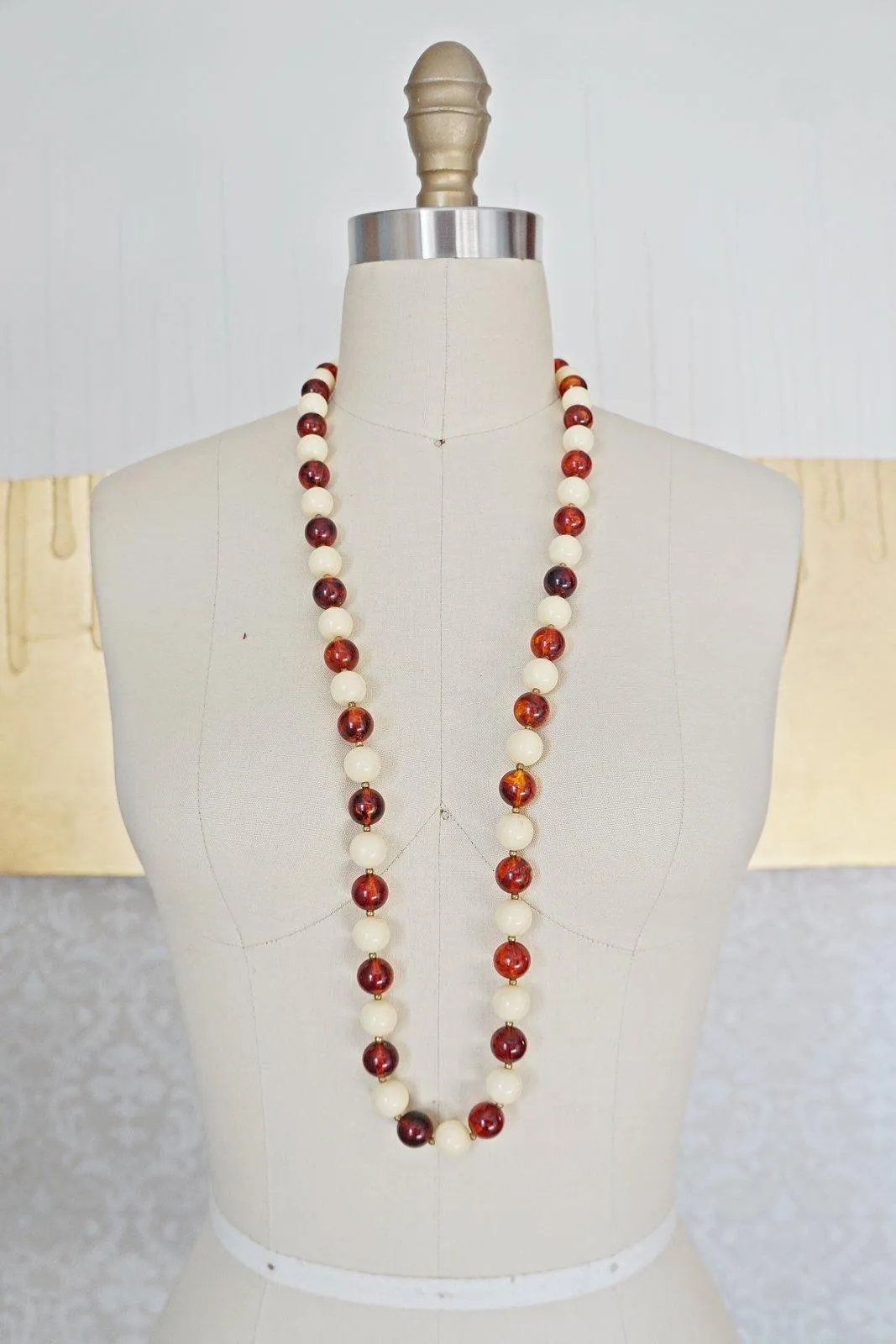 Vintage Amber Beaded Necklace