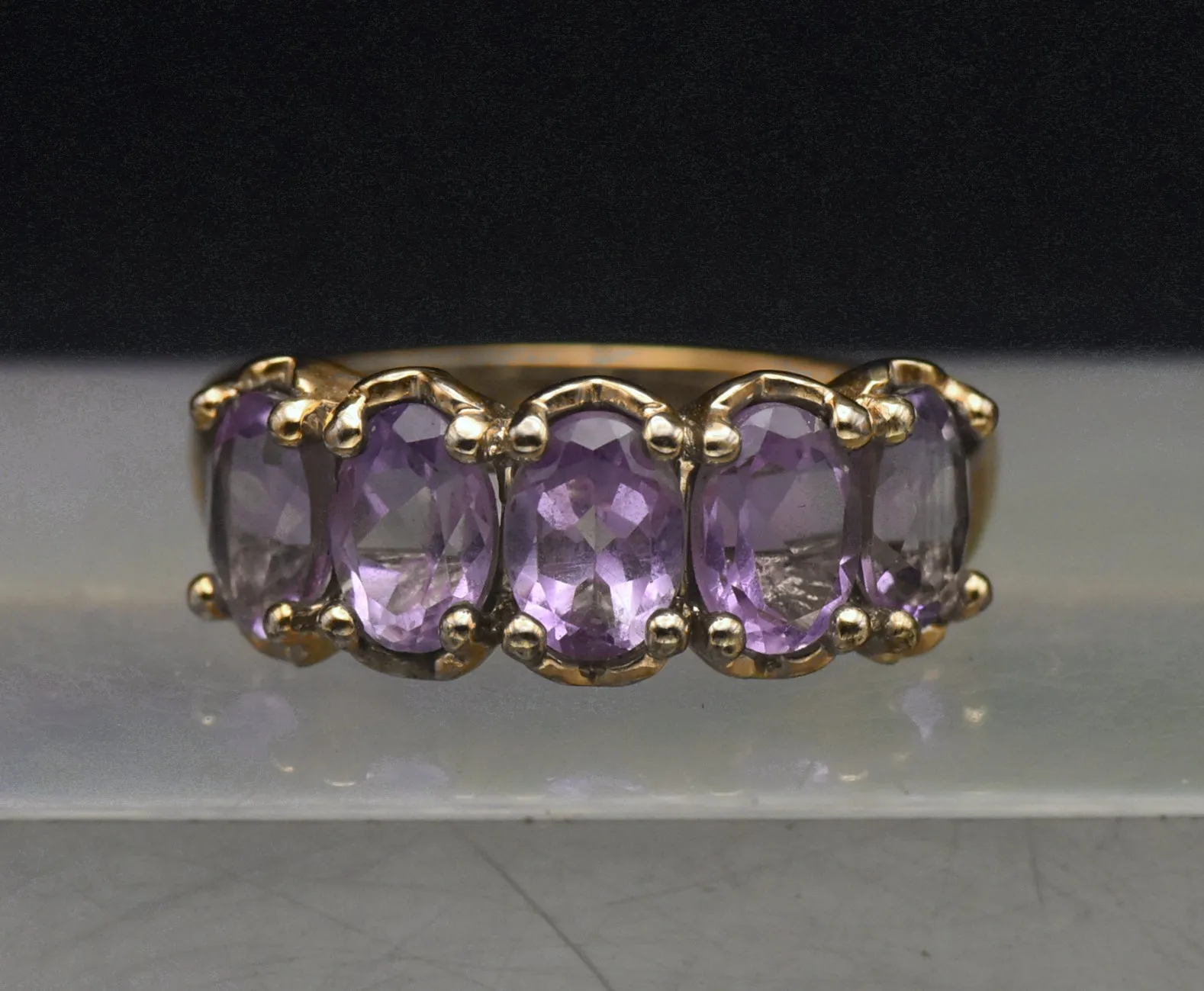 Vintage Amethyst Vermeil Ring - Size 9.25