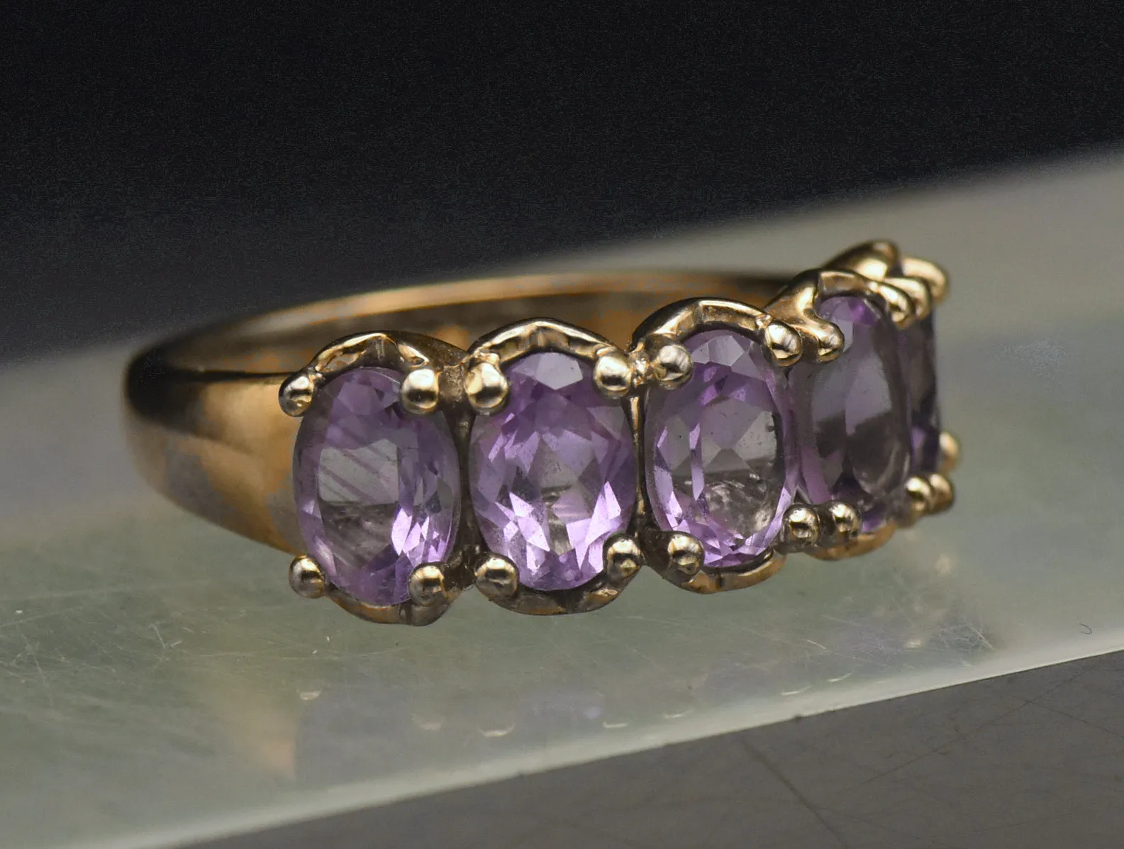 Vintage Amethyst Vermeil Ring - Size 9.25