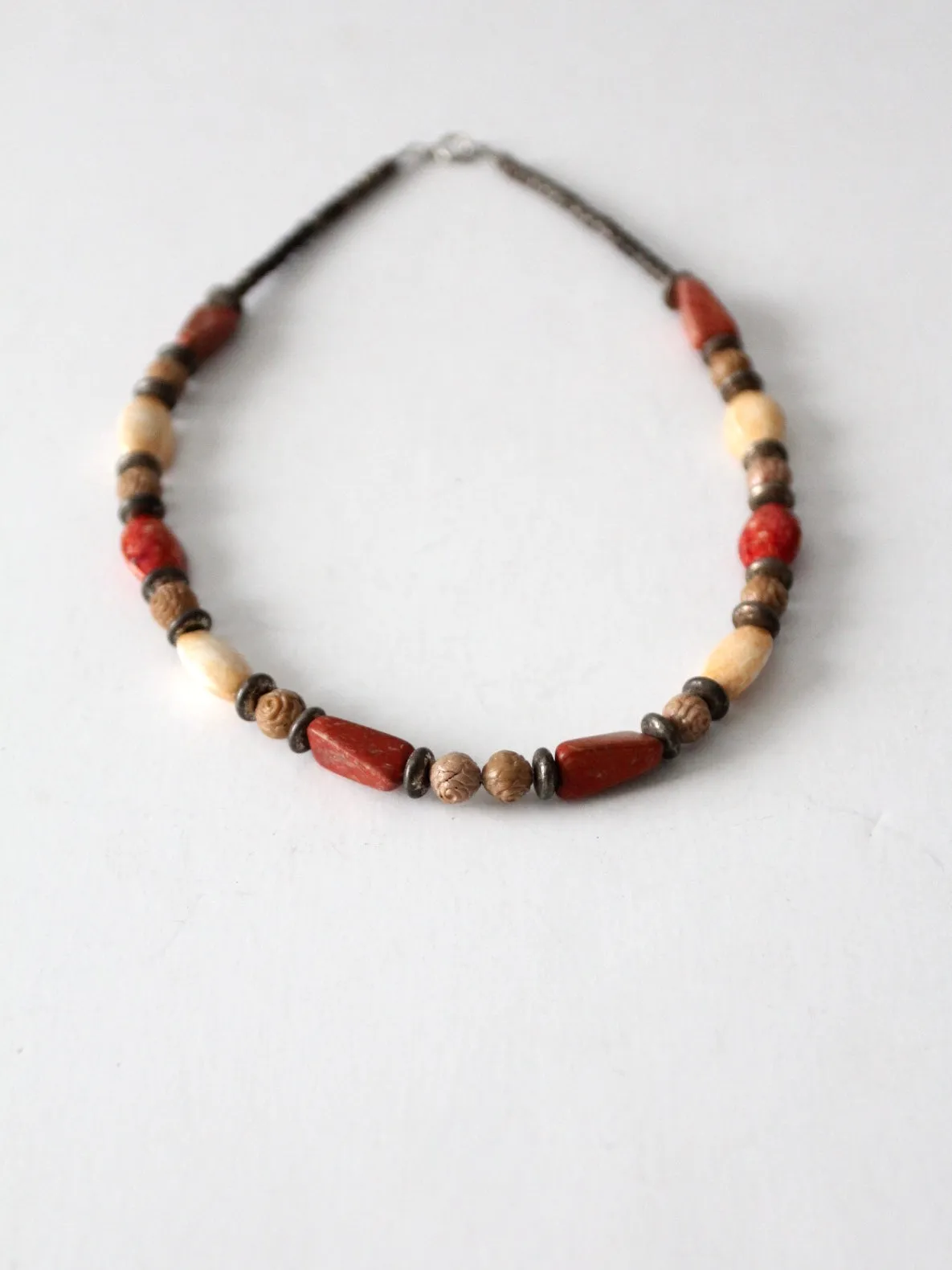 vintage boho beaded necklace