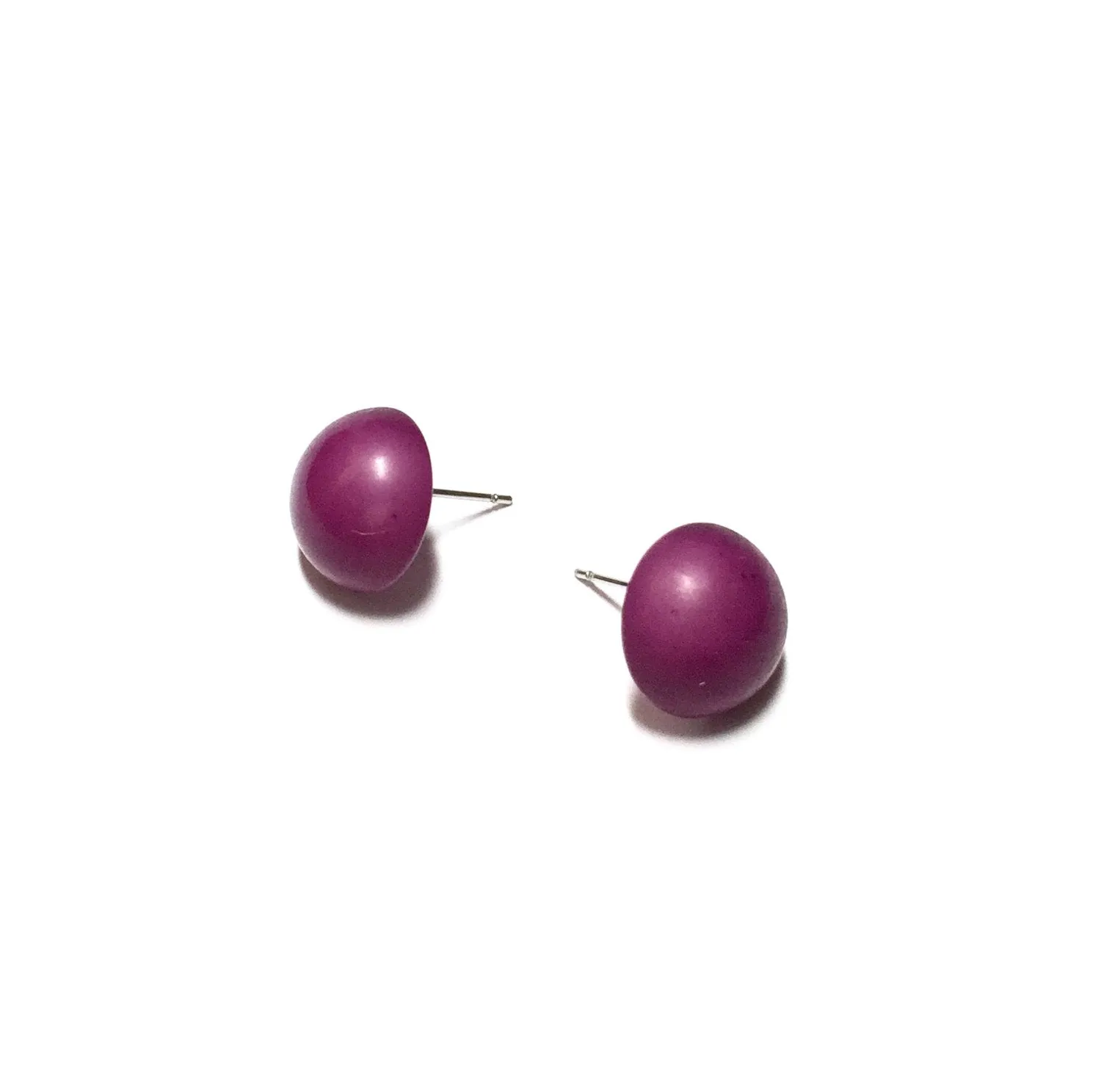 Violet Retro Button Stud Earrings