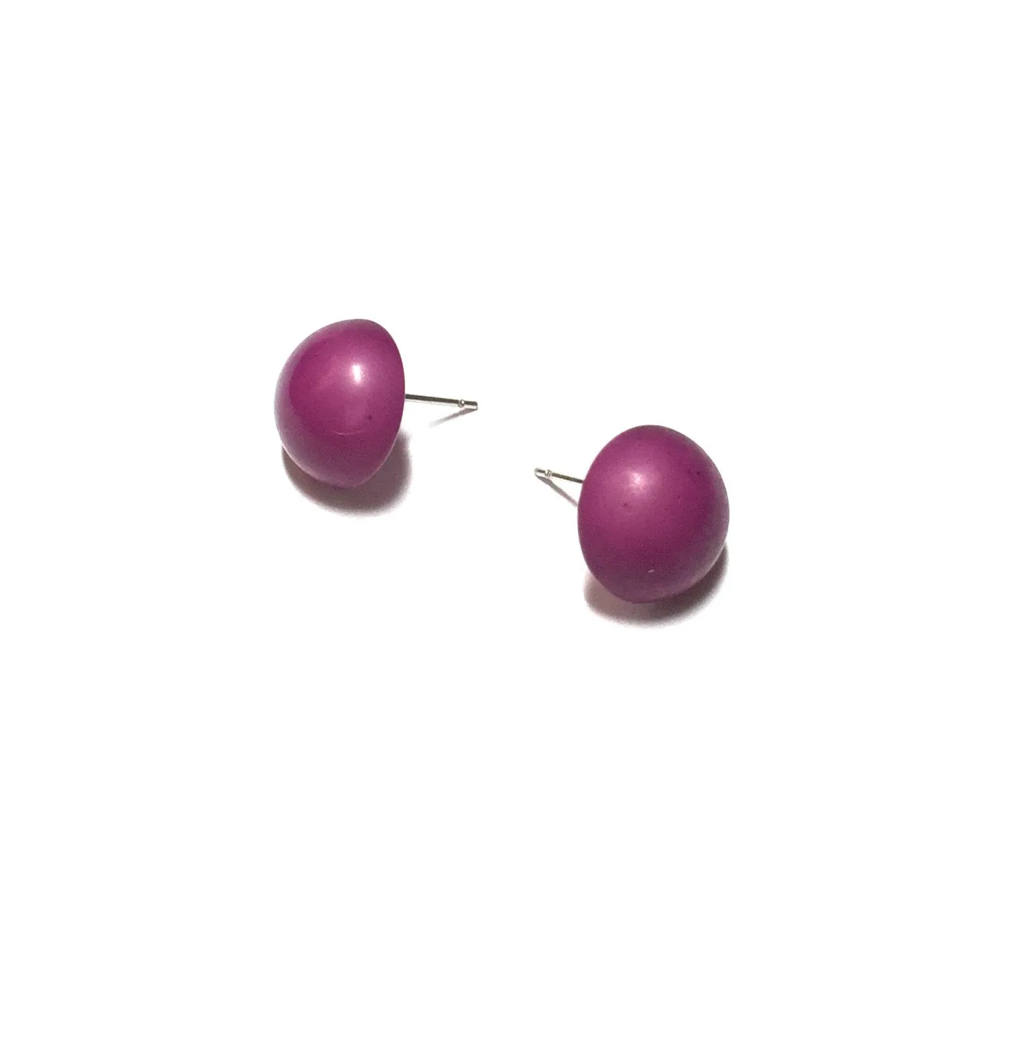 Violet Retro Button Stud Earrings