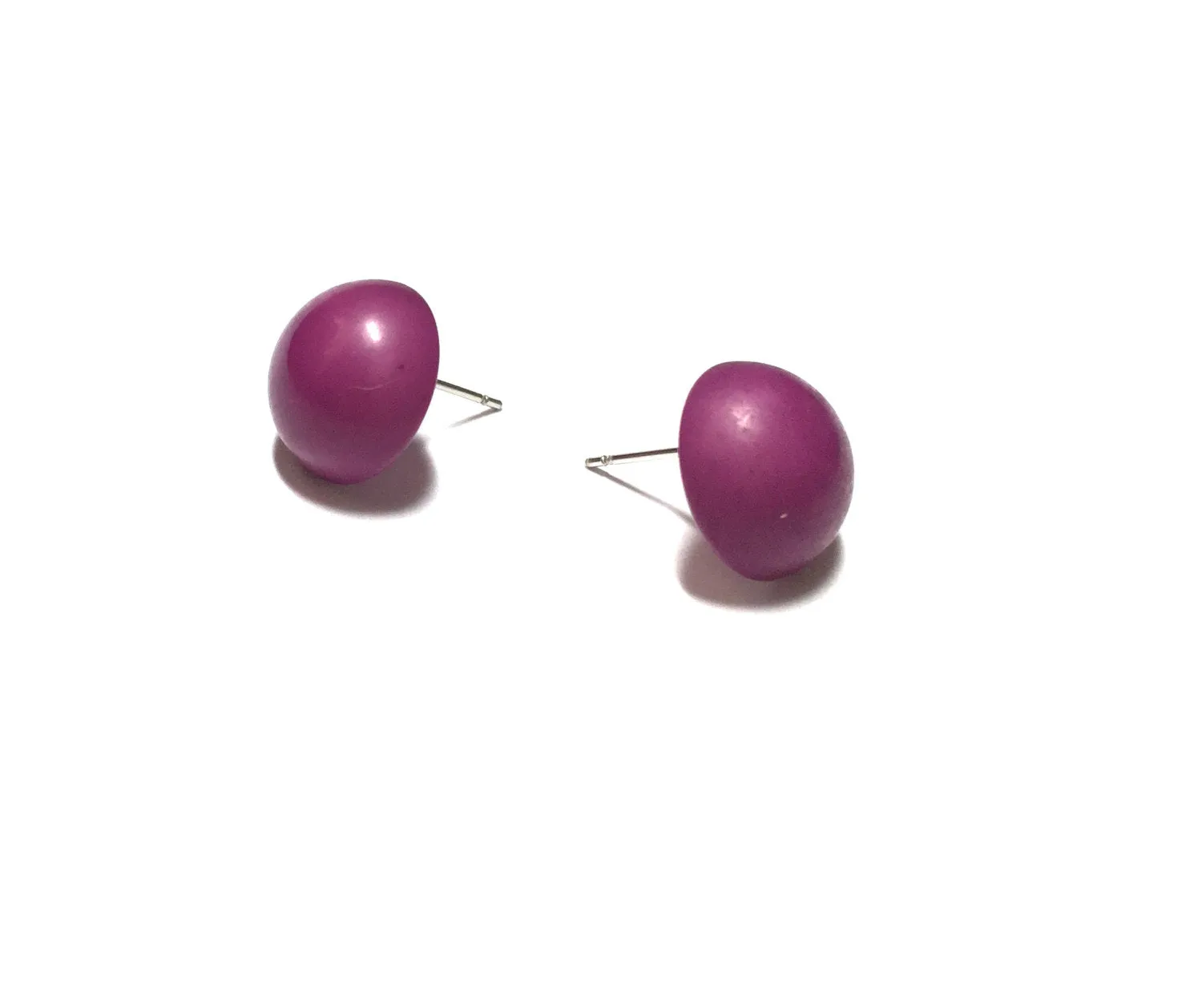 Violet Retro Button Stud Earrings