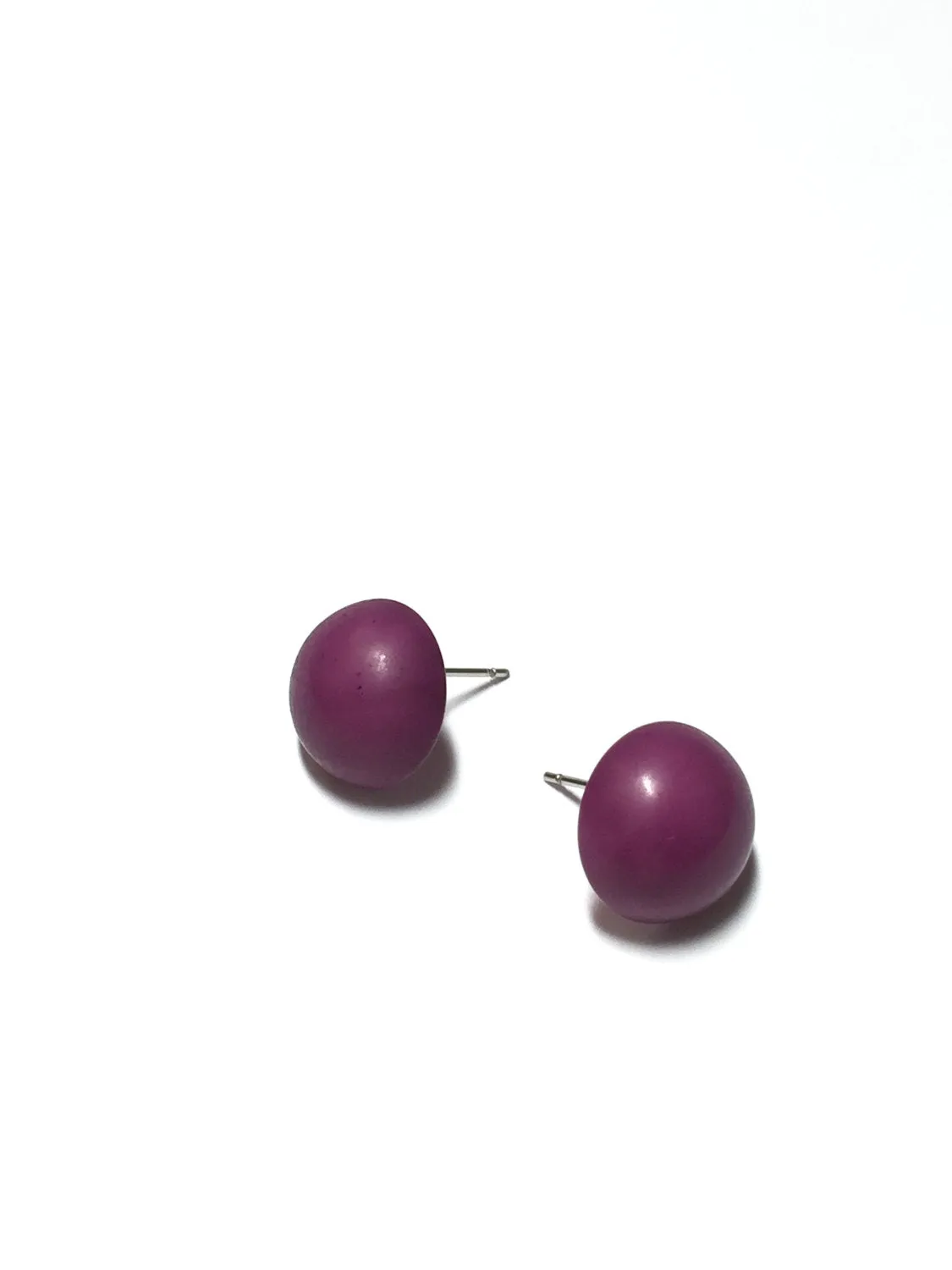 Violet Retro Button Stud Earrings